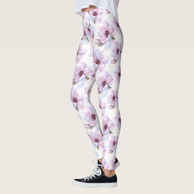 Romantic Floral Pattern Leggings (Left)