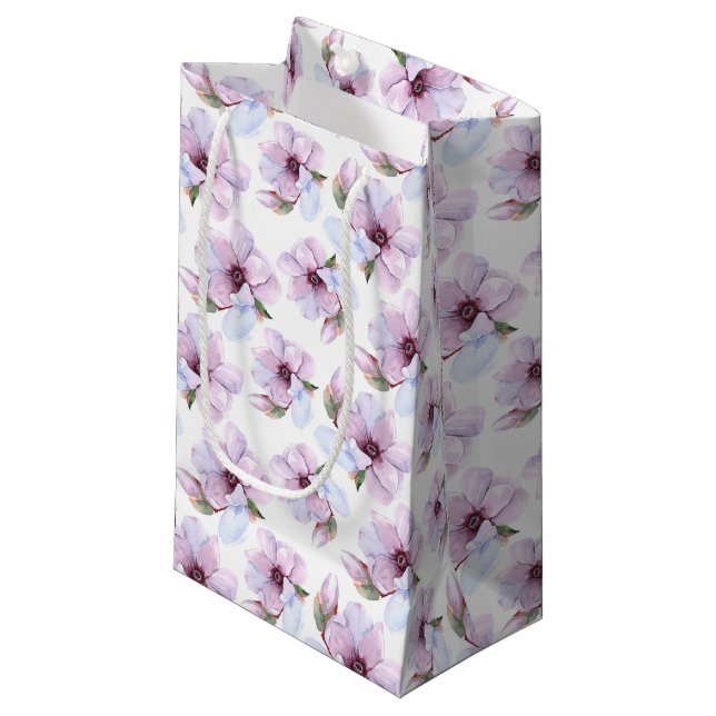 Romantic Floral Pattern Small Gift Bag (Front Angled)