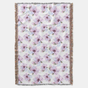 Romantic Floral Pattern Throw Blanket