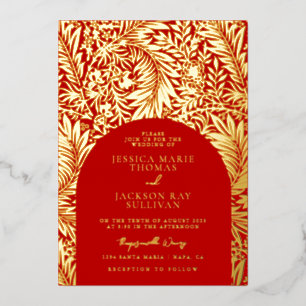 Romantic Floral Red and Gold Wedding
