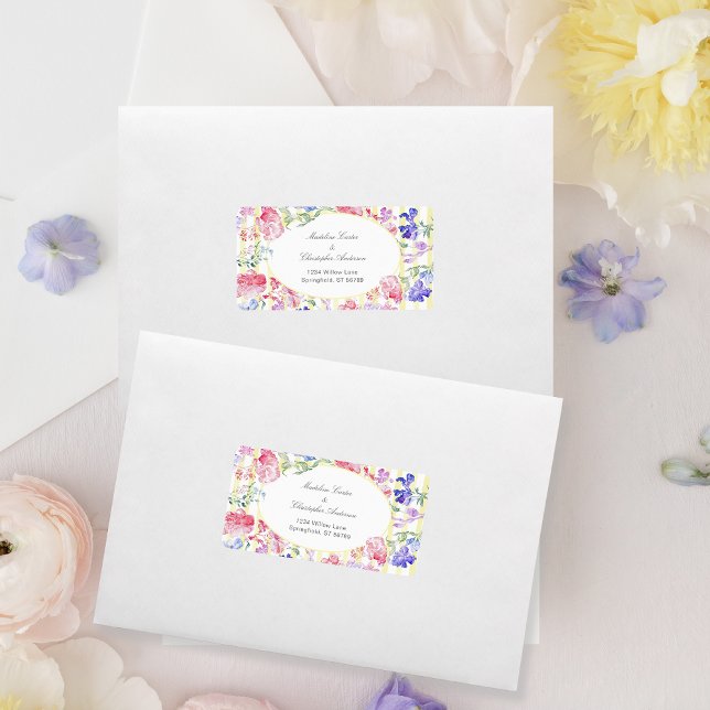 Romantic Floral Regency Era Wedding Return Address Label (Creator Uploaded)