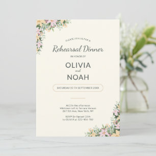 Romantic Floral Rehearsal Dinner Invitation