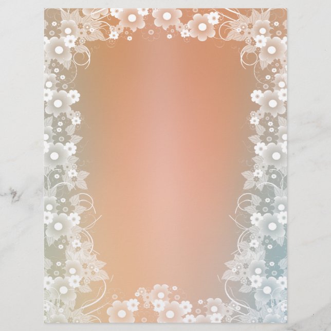 Romantic Floral scrapbook paper design (Front)