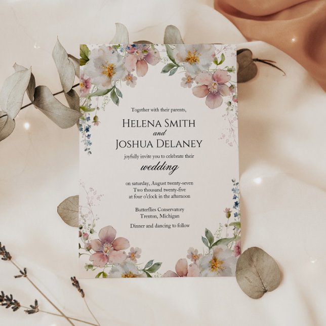 Romantic Floral Spring Wedding Invitation (Creator Uploaded)