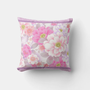 Romantic Floral Throw Pillow