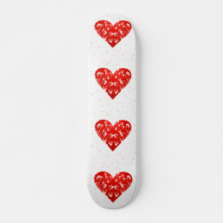 Romantic Floral Valentine Heart Skateboard