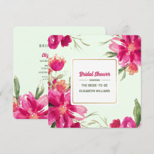 Romantic Floral Watercolor Bridal Shower Invitation