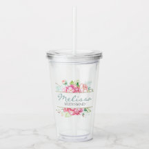 Romantic Floral Watercolor Bridesmaid Gift