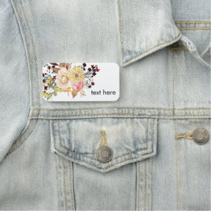 Romantic floral, Watercolor Classic Name Tag