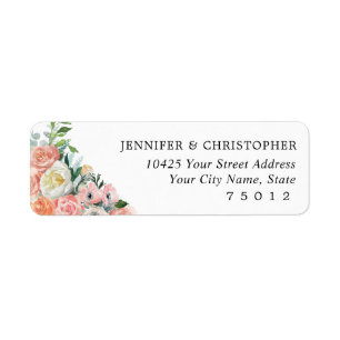 Romantic Floral Watercolor Return Address Labels