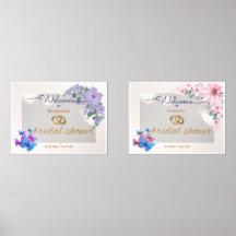 Romantic Floral Wedding Bridal Shower Welcome Sign