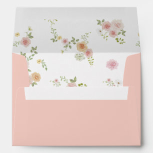 Romantic Floral Wedding Envelope with Liner