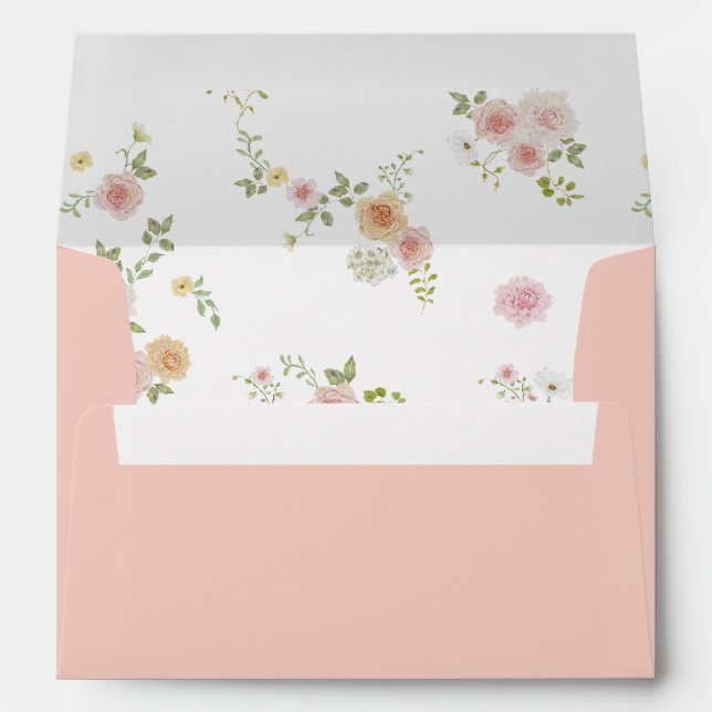 Romantic Floral Wedding Envelope with Liner (Back (Bottom))
