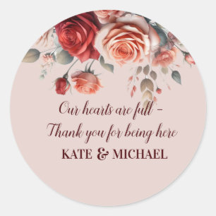 Romantic Floral Wedding Favor Sticker