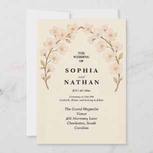 Romantic Floral Wedding Invitation Elegant Sprin