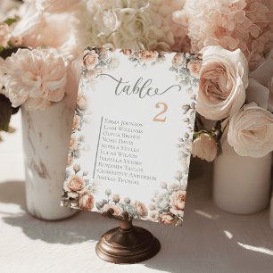 Romantic Floral Wedding Table Cards Seating Plan