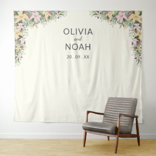 Romantic floral wedding tapestry