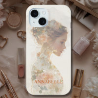 Romantic Floral Woman Silhouette Custom
