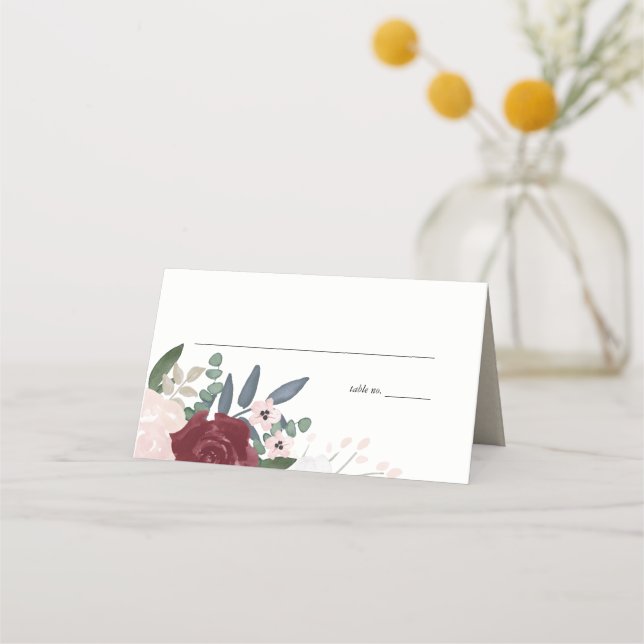 Romantic Florals, Place Cards (Front)