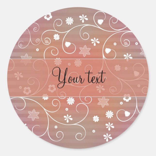 Romantic flourishes classic round sticker (Front)