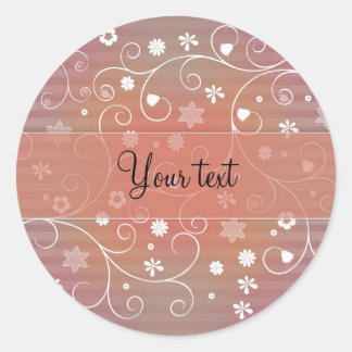 Romantic flourishes classic round sticker