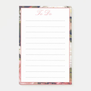 Romantic Flower Border To Do List Post-it Notes