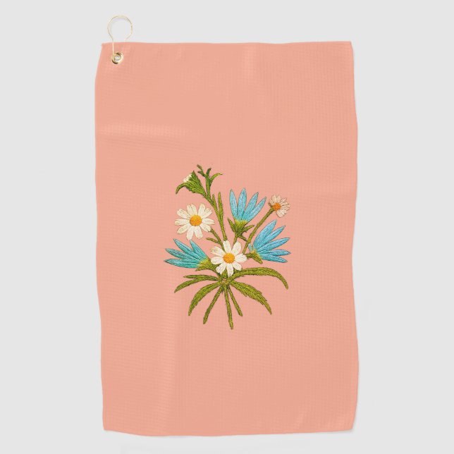 Romantic Flower – Botanical Fantasy Minimalist  Golf Towel (Front)