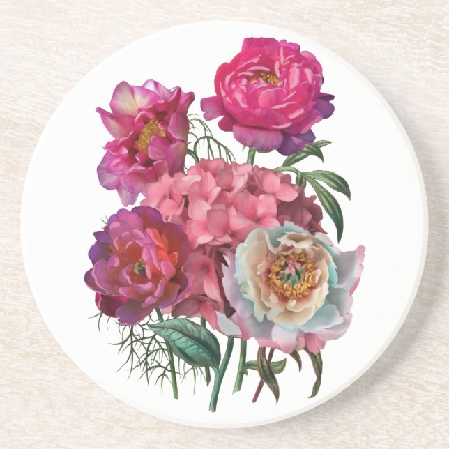 Romantic flower garden coaster (Front)
