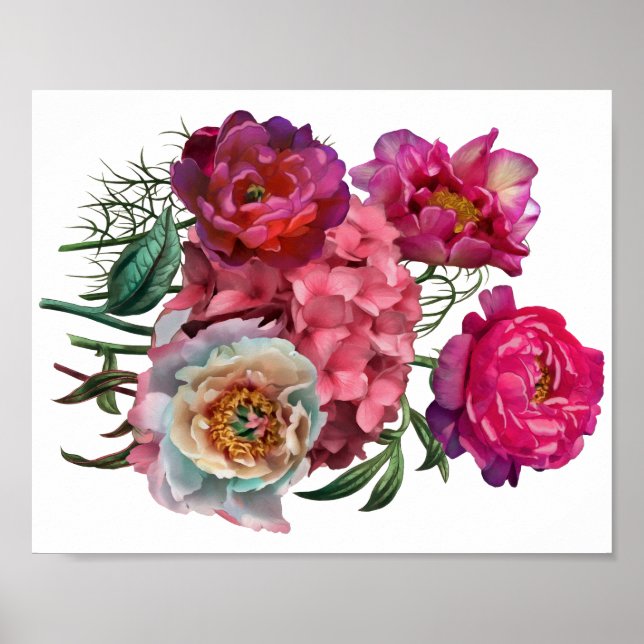 Romantic flower garden poster (Front)