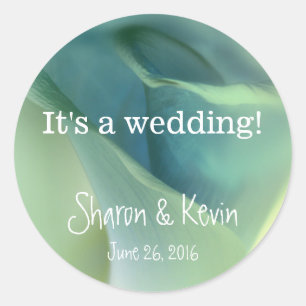 Romantic Flower in Blue Tones Classic Round Sticker