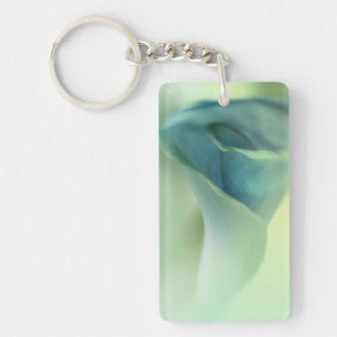 Romantic Flower in Blue Tones Keychain
