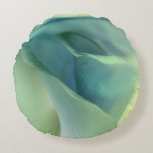 Romantic Flower in Blue Tones Round Pillow