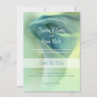 Romantic Flower in Blue Tones Wedding Invitation