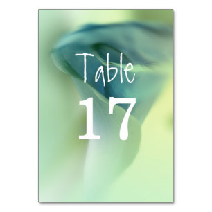 Romantic Flower in Blue Tones Wedding Table Number
