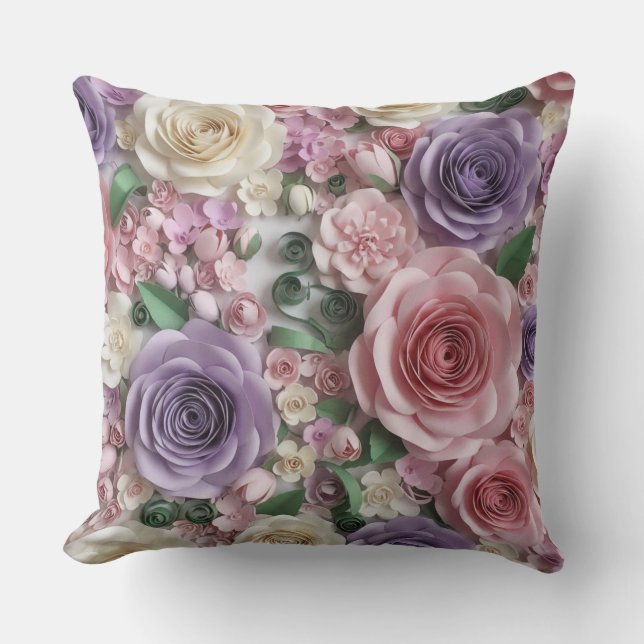Romantic flower Pilow Throw Pillow (Front)