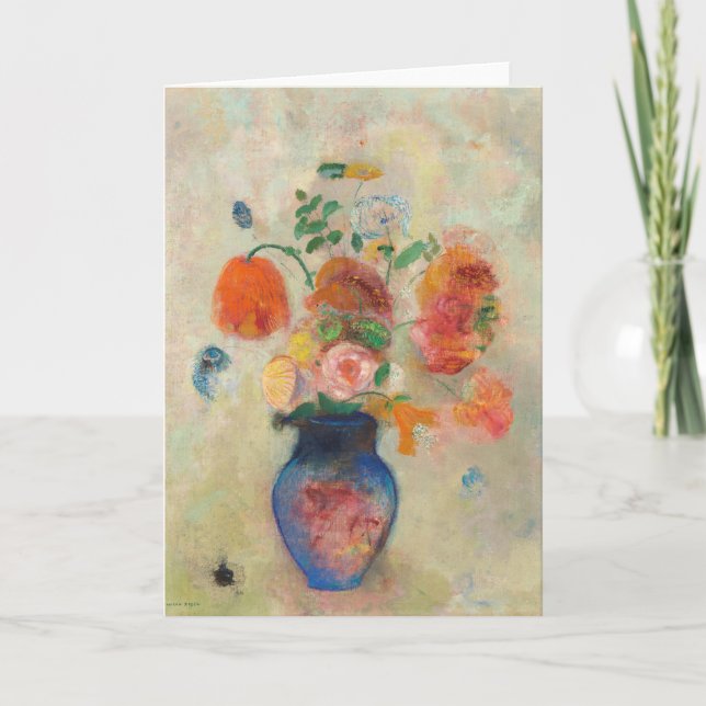 Romantic Flower Vase - Odilon Redon Card (Front)
