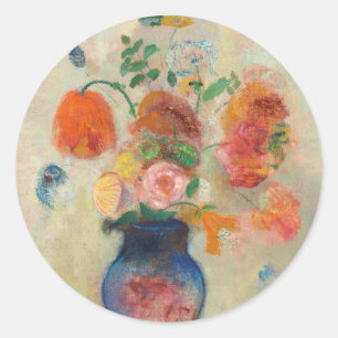 Romantic Flower Vase - Odilon Redon Classic Round Sticker