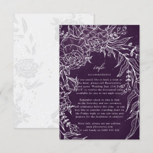 Romantic Flower Wreath Purple Wedding Enclosure Card