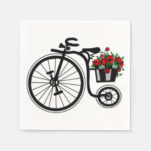 Romantic Flowers Bike Napkins Custom Colour or Tex