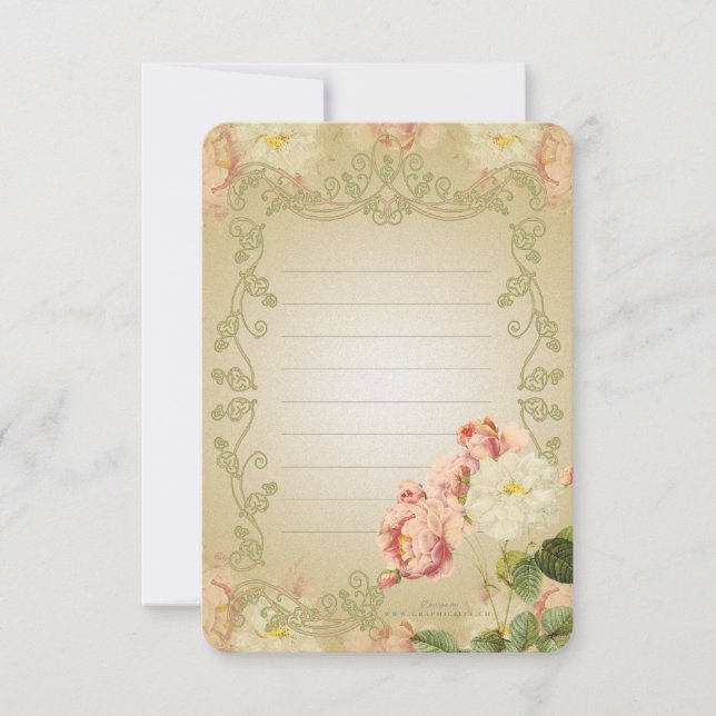 Romantic Flowers - Notecard (Front)