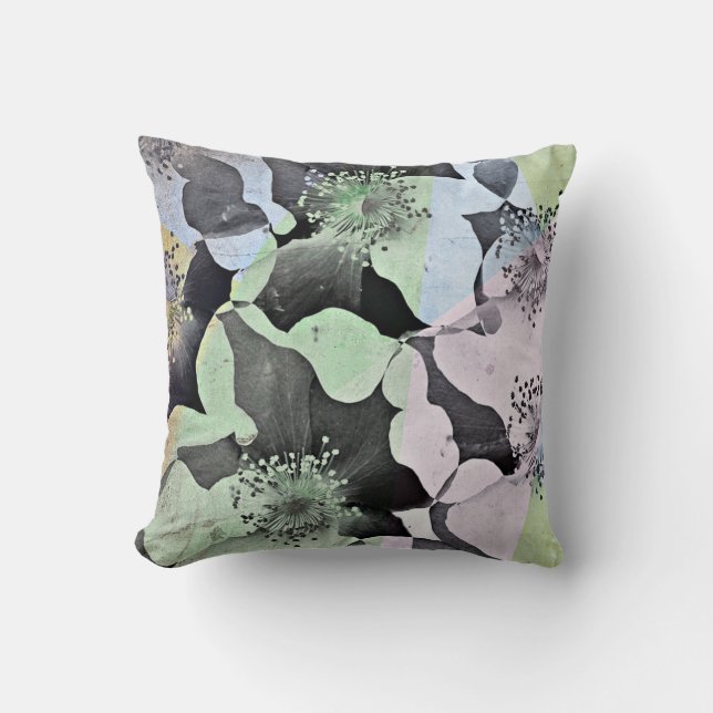 Romantic Flowers Throw Pillow (Front)