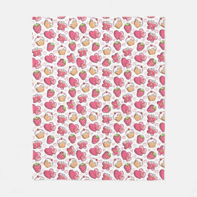 romantic food pattern fleece blanket (Front)