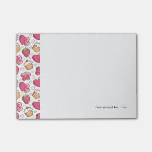 romantic food pattern post-it notes