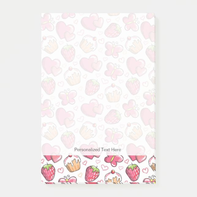 romantic food pattern post-it notes (Front)