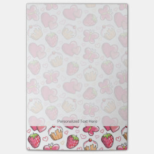 romantic food pattern post-it notes
