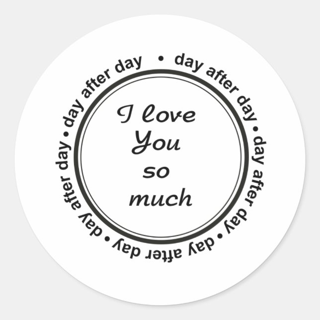 Romantic For Him, Her, I Love You Classic Round Sticker (Front)