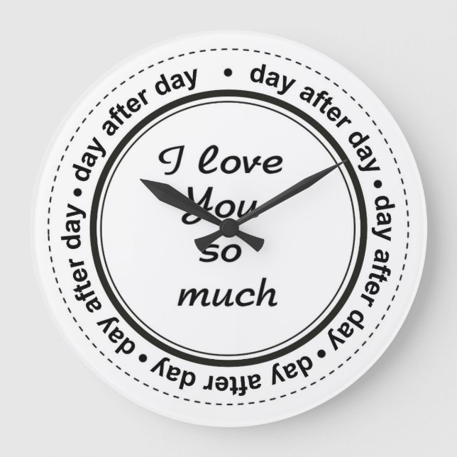 Romantic For Him, Her, I Love You Large Clock (Front)