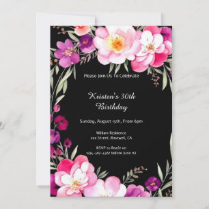 Romantic Foral Birthday Invitation