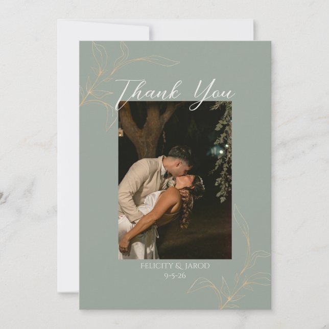 Romantic Forest Thank You Card (Front)