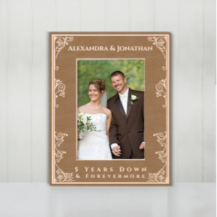 Romantic Forevermore Newlywed Wedding Photo  Etche Etched Frames